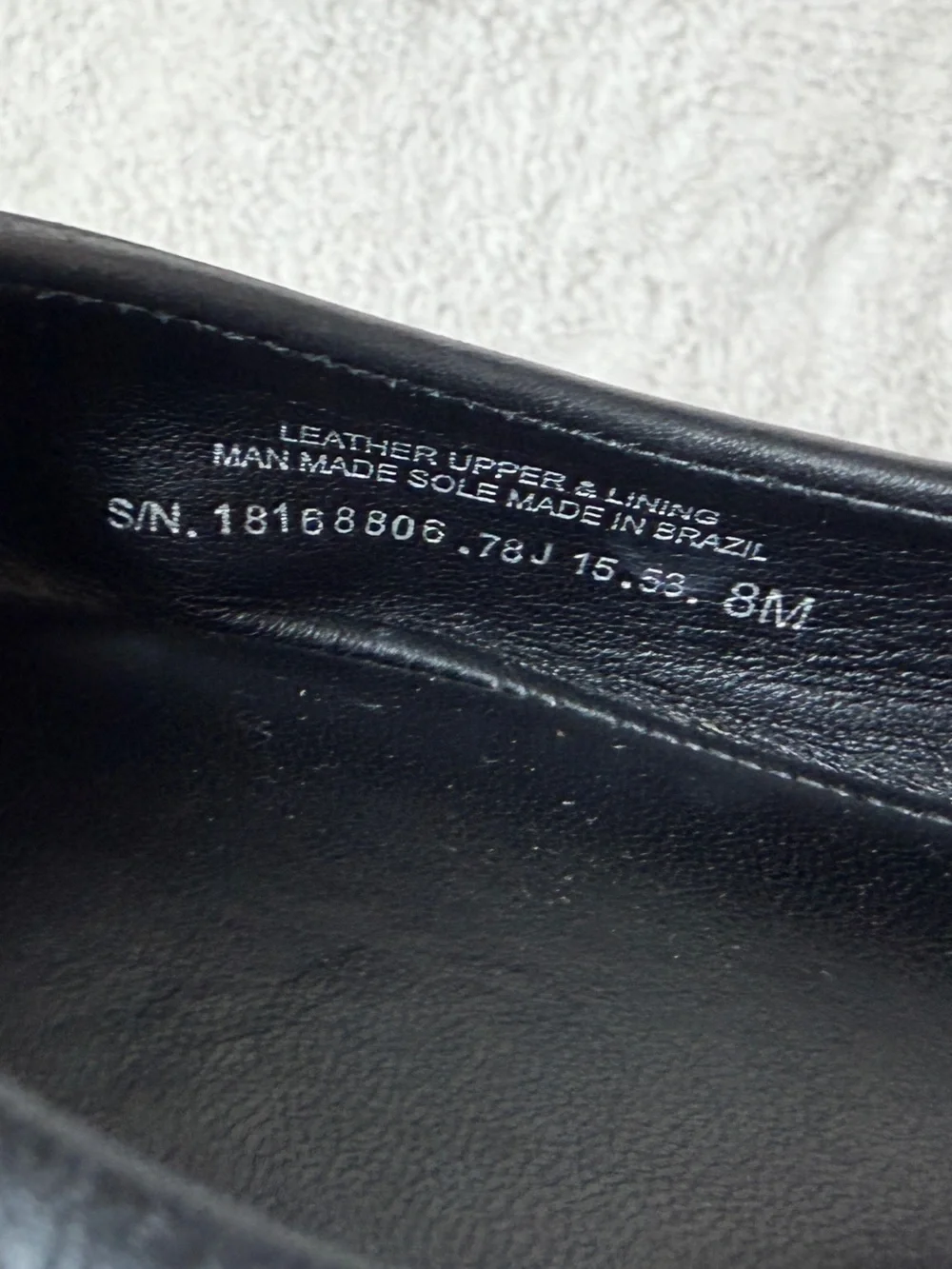 Tory Burch Black Leather Logo Flats with Gold Hardware Women Size 8